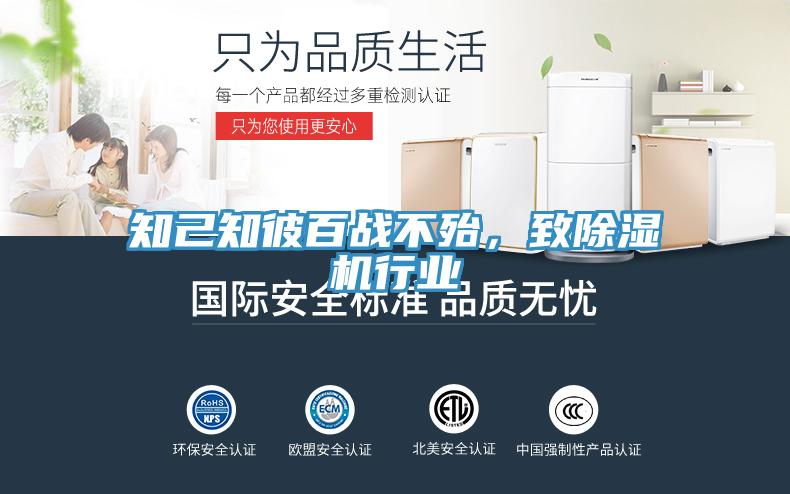 知己知彼百戰不殆,致除濕機行業