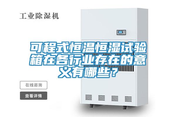 可程式恒溫恒濕試驗箱在各行業(yè)存在的意義有哪些?