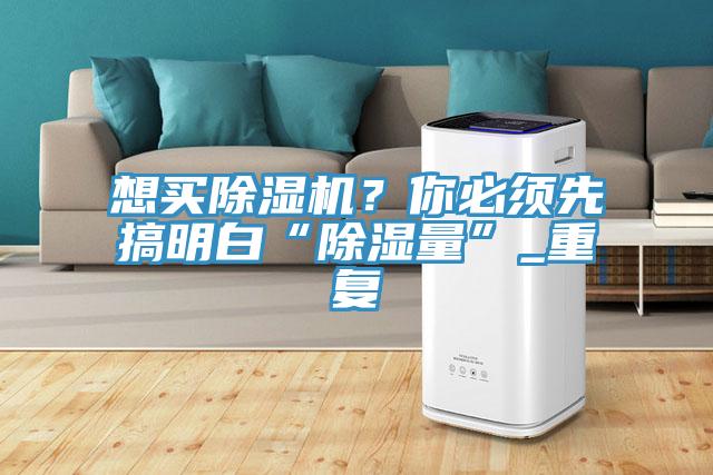 想買除濕機(jī)?你必須先搞明白“除濕量”_重復(fù)