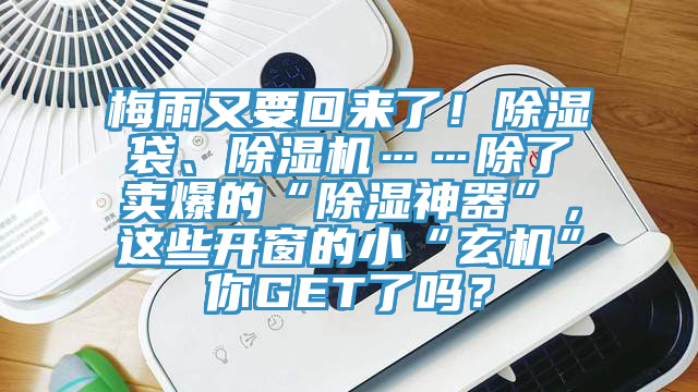 梅雨又要回來了!除濕袋、除濕機……除了賣爆的“除濕神器”,這些開窗的小“玄機”你GET了嗎?