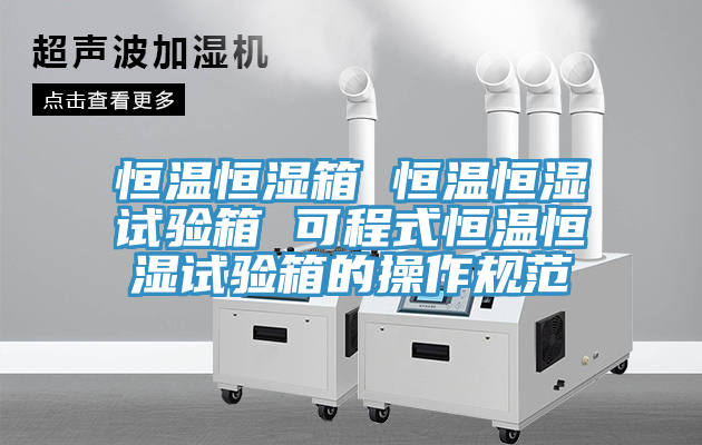 恒溫恒濕箱 恒溫恒濕試驗箱 可程式恒溫恒濕試驗箱的操作規范