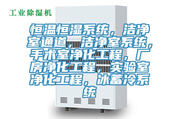 恒溫恒濕系統，潔凈室通道，潔凈室系統，手術室凈化工程，廠房凈化工程，實驗室凈化工程，冰蓄冷系統