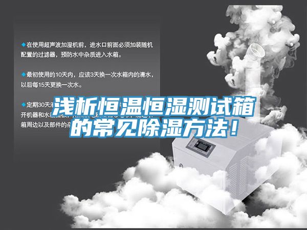 淺析恒溫恒濕測試箱的常見除濕方法！
